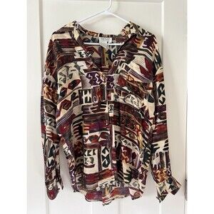 Vintage 90s Tess 100% Silk Button Down